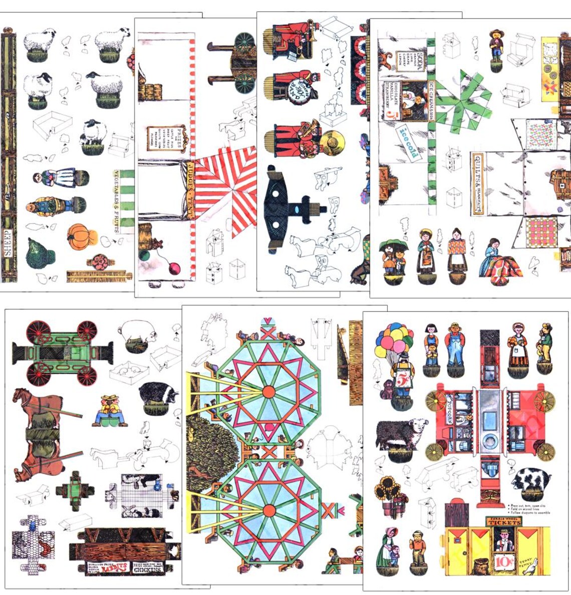 County Fair Paper County Fair Paper Craft Model Printable Digital Download - Etsy