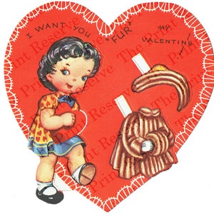 Printable Valentine Printable Paper Doll Instant Digital Download