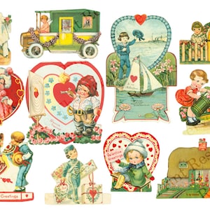 Valentine Cards Digital Download Printable Images Clip Art