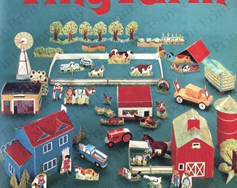 Farm Paper Craft Model Printable Digital Download