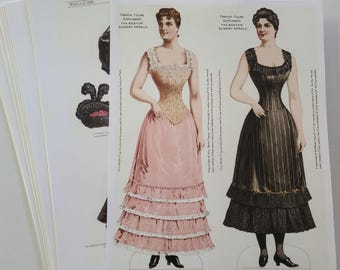 30 Page Boston Herald Lady Paper Doll Reproduction Antique Vintage Repro Print