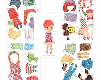 Paper Dolls Printable 1960s Mod Miss Instant Digital Download Image #369