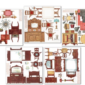 Paper Doll House Furniture Paper Doll Printable Digital Download