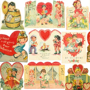 Valentine Cards Digital Download 25 Printable Images Clip Art