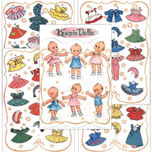 Kewpie Doll Digital Download Paper Doll Printable 1960s Vintage Image Item #358