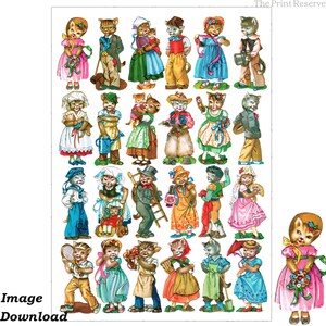 Katze Clipart Anthropomorph Bild Digital Download Printable Artikel #222