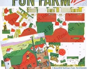 Paper Farm Mini Model Barn & House Digital Download Printable #528
