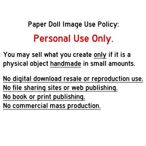 Paper Doll Printable Girls Kids Toys Craft Kit Instant Digital Download Bild 4