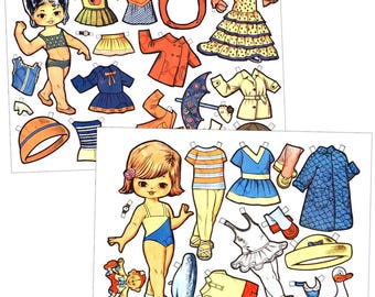 Paper Doll Printable Girls Children Kids Digital Download #380