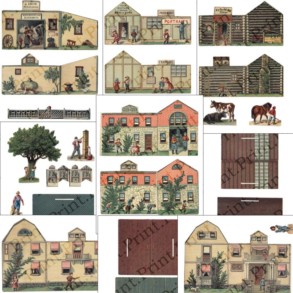 Paper Doll Rip Paper Doll House Printable Rip Van Winkle Set Antique Pretty Village ...