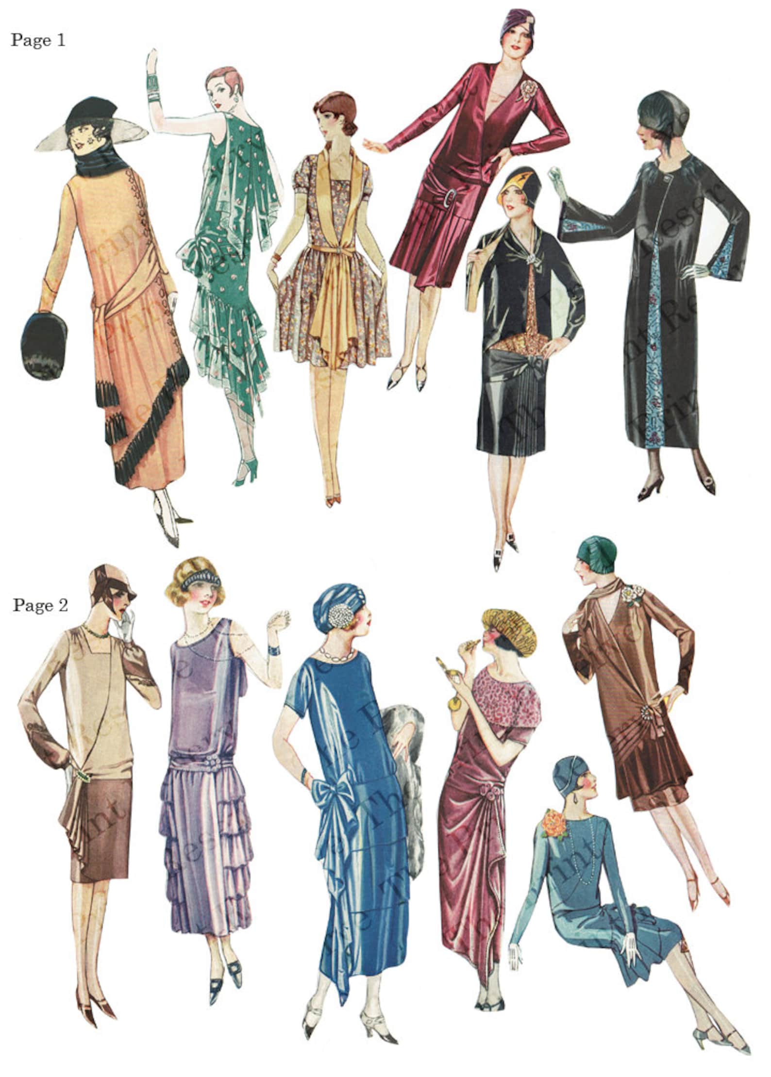 Women Fashion Clipart Art Deco 20s