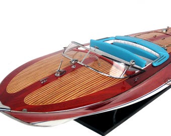 Riva Ariston Gorgeous Handmade Wooden Model Speedboat 35/"