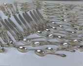82 Pieces of Vintage Francesca Vanessa Silver Plate Wm A Rogers Sectional Oneida 18 Tablespoon 24 Teaspoon 10 Knives 14 Salad Forks 16 Forks