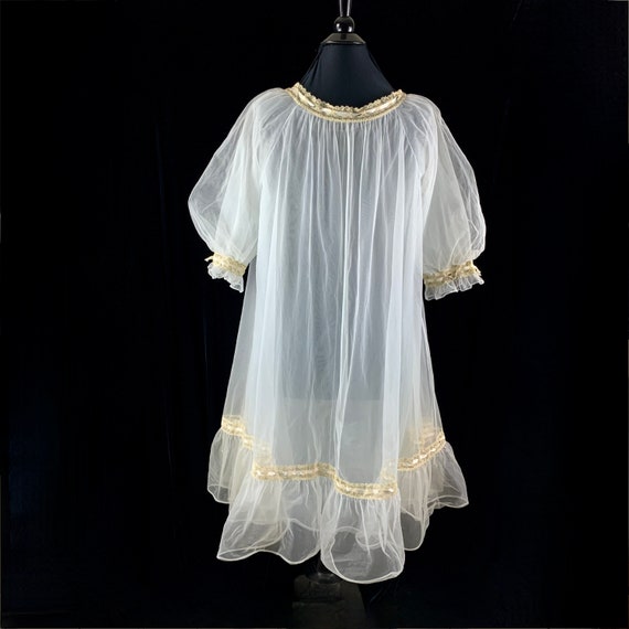 Vintage 1960s Vanity Fair Short Robe S/M Light Bl… - image 9