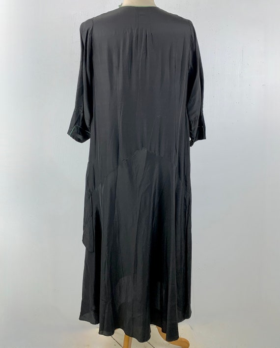 Antique 1920-30s Womens Flapper Dress XL Black Si… - image 2