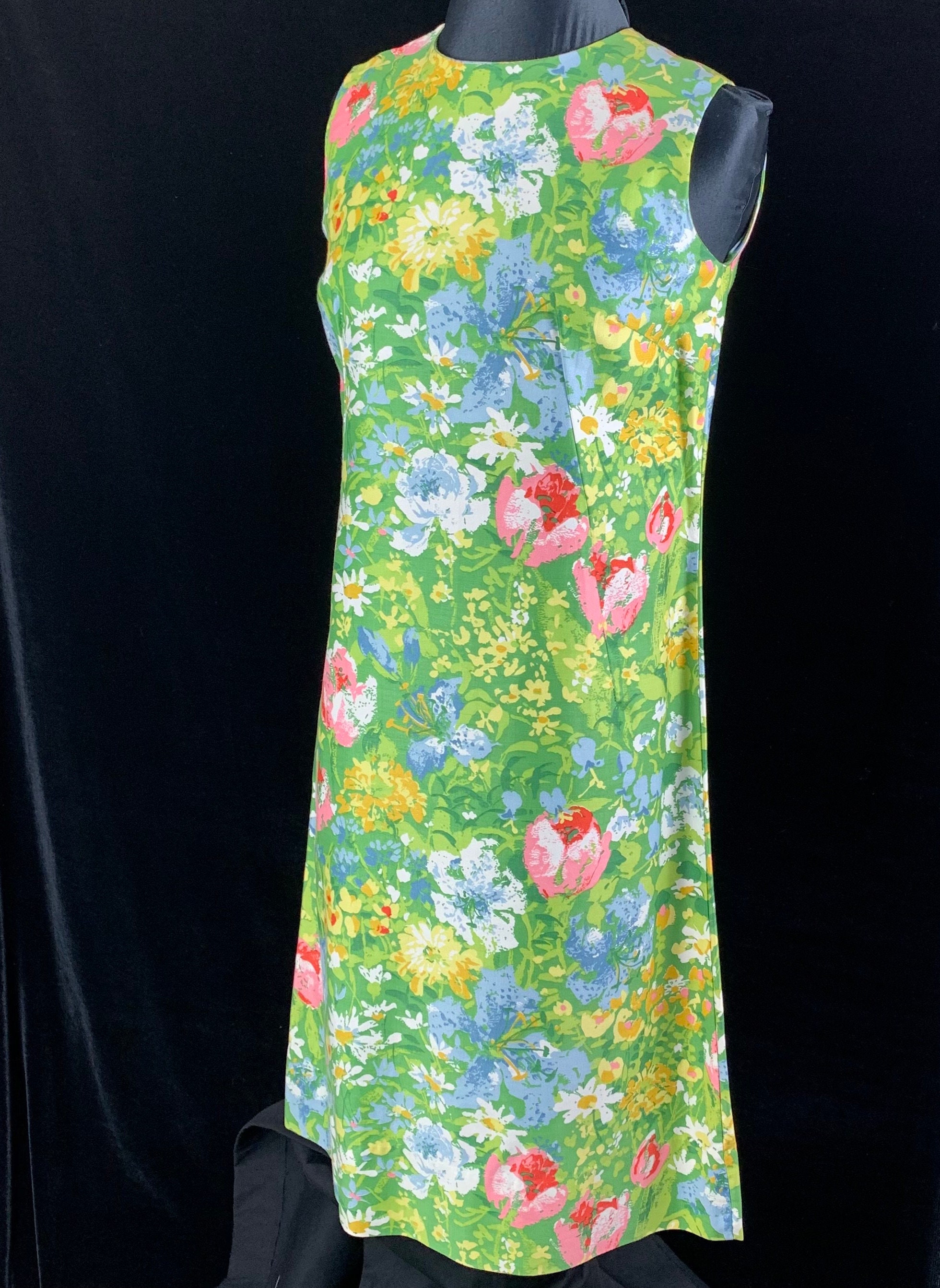 1970s Vintage Margaret Smith Shift Sun Dress size 10 Flower | Etsy