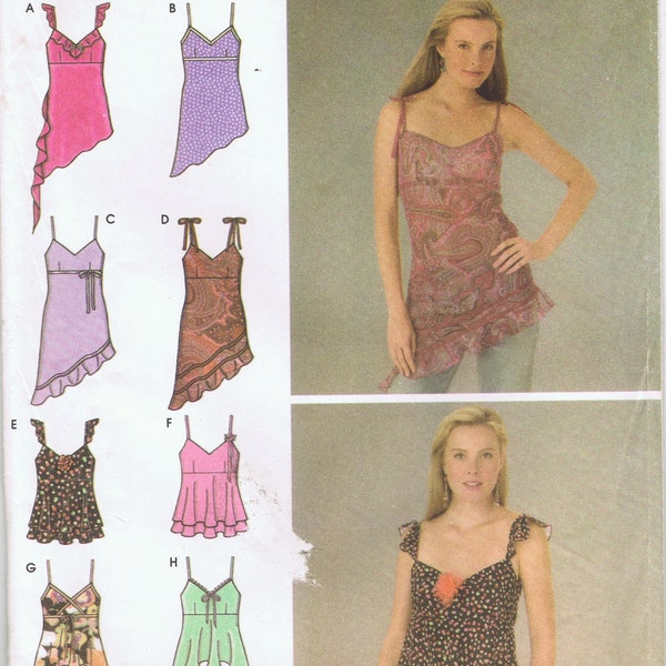 Uncut 2004 Simplicity Pattern 4750 Design Your Own Top size 6-10 Strappy High Low Hem Uncut New Factory Folded
