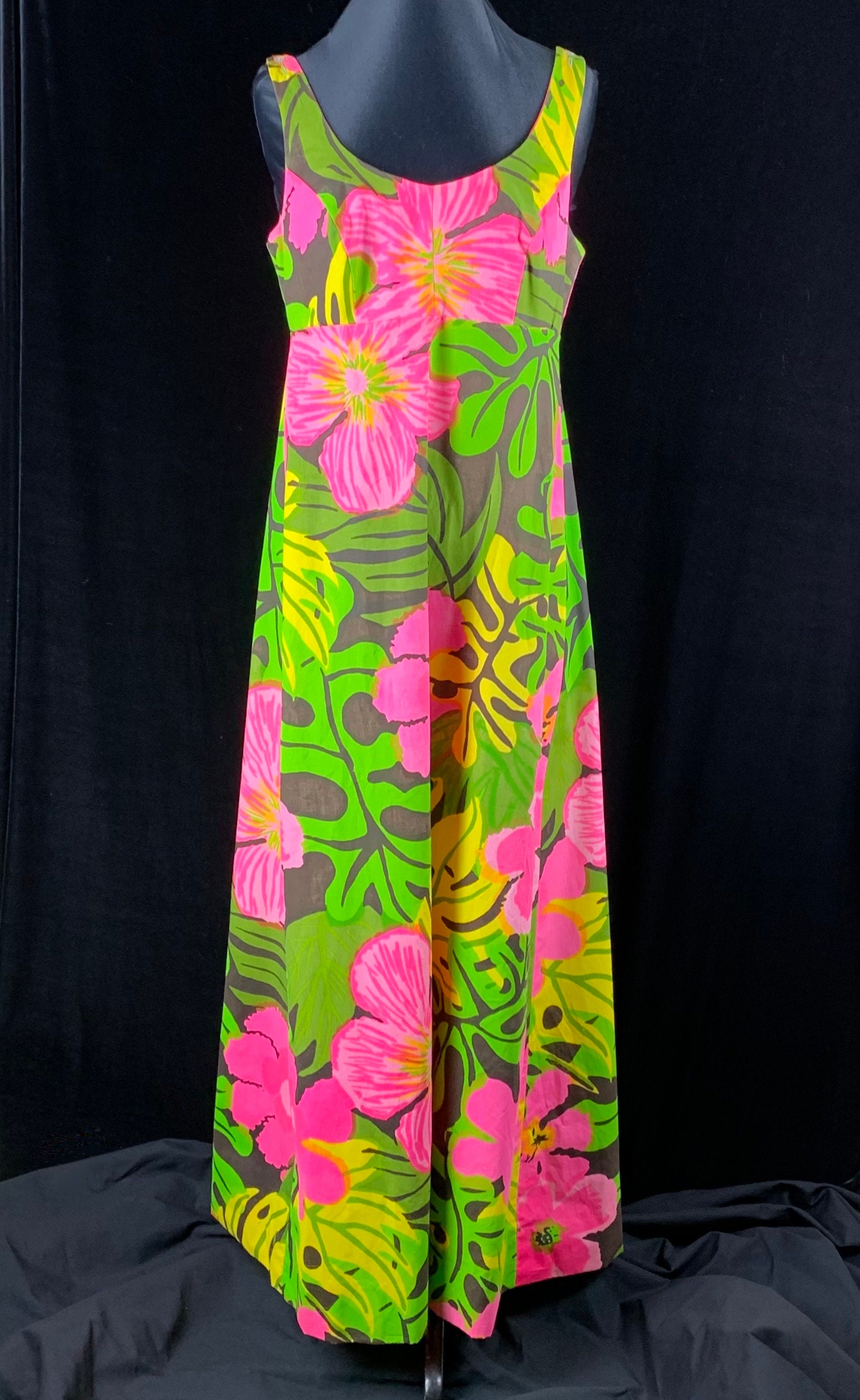 1970s Maxi Sundress Tropical Flower Dress Calypso Empire | Etsy
