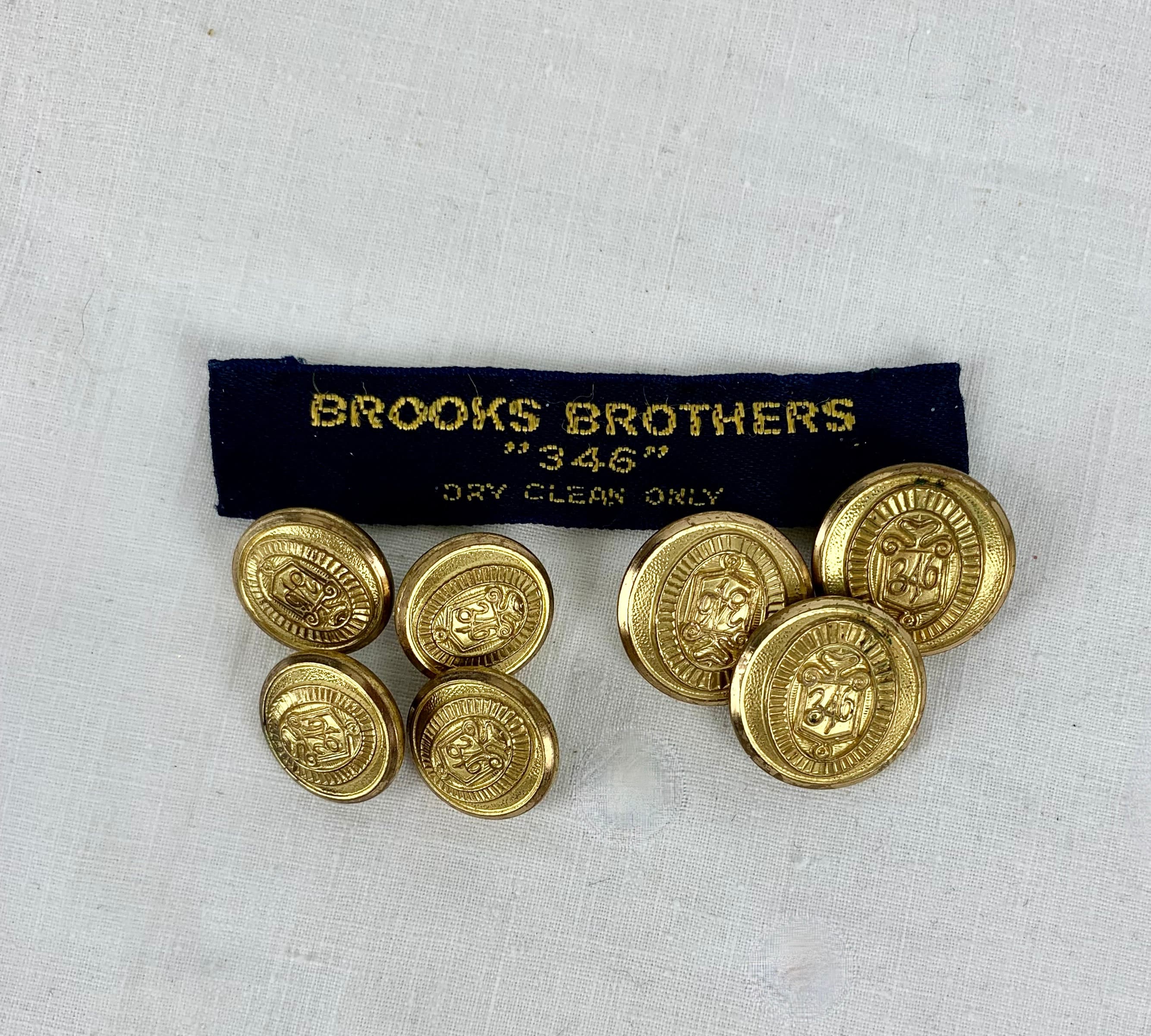 7 Vintage Brooks Brothers 346 Blazer Buttons Three 3/4inch