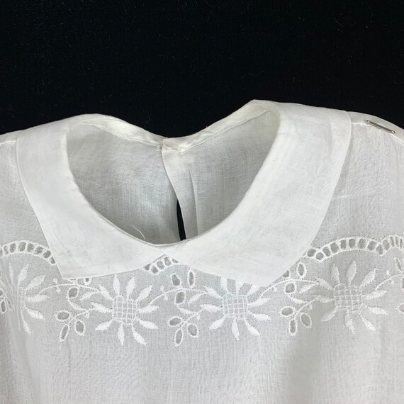 Vintage Girls White Dress size 5-6 Organza Eyelet… - image 4