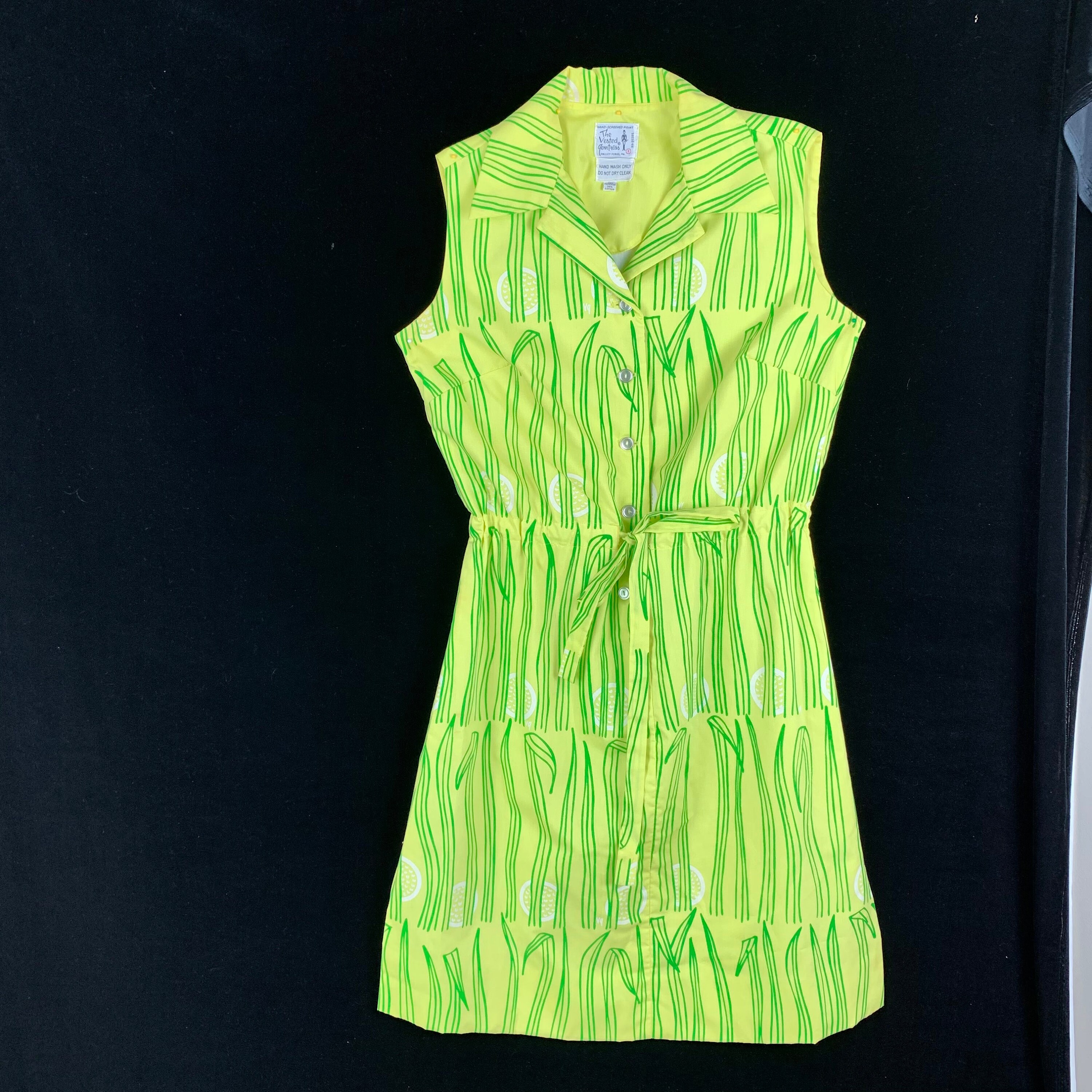Vintage 1960s the Vested Gentress Shift Dress Size 8 Yellow Green Grass ...