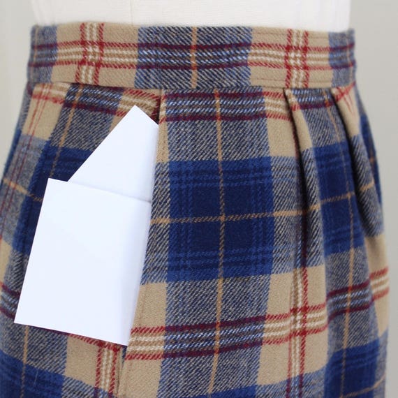 Vintage Sm Pendleton Wool Straight Skirt Plaid Si… - image 4