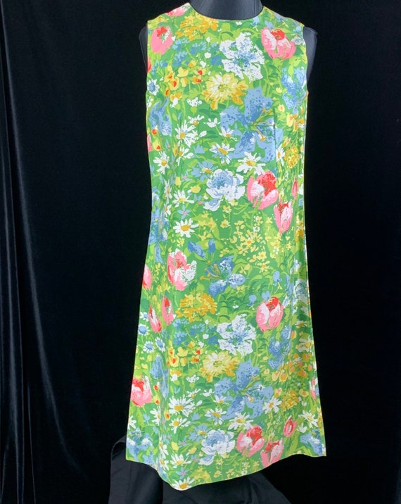 1970s Vintage Margaret Smith Shift Sun Dress size… - image 1