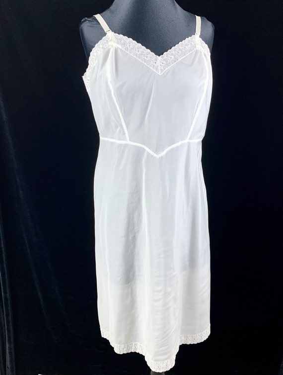 Vintage 1950s Barbizon White Full Slip size 18.5 … - image 2