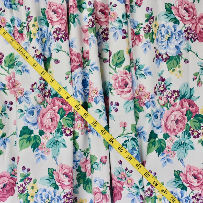 SOUTHWEST POLISHED COTTON DRAPERY//Lt Upholstery FABRIC New BLUE PINK GREEN WHITE
