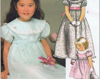 1984 Little Girls Dress Sewing Pattern Size 2 Mccalls 8934