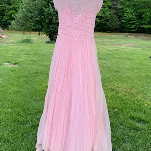 True Vintage 1940-50s Pink Evening Gown S Big Band Singer Halloween Costume Flawed