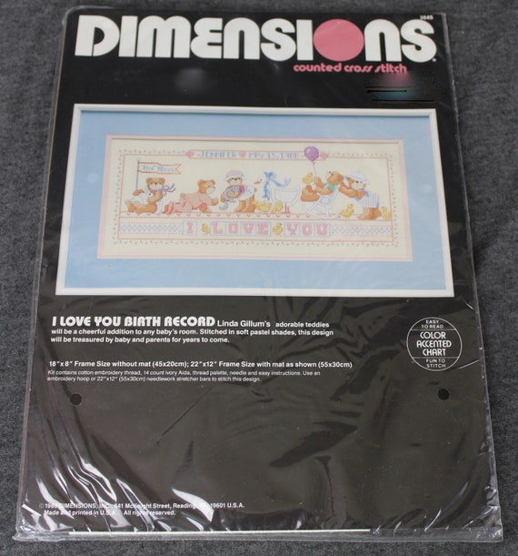Dimensions Counted Cross Stitch Kit Baby LITTLE POND BIRTH RECORD