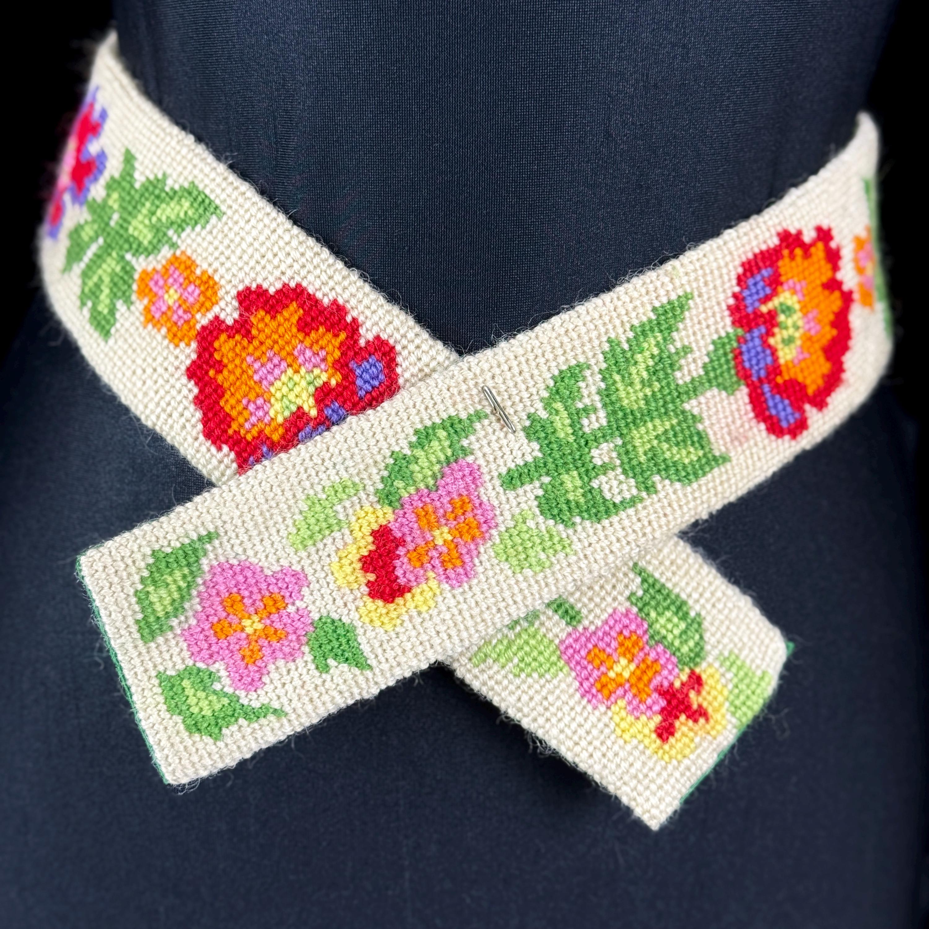 Flower Needlepoint Belt - Etsy