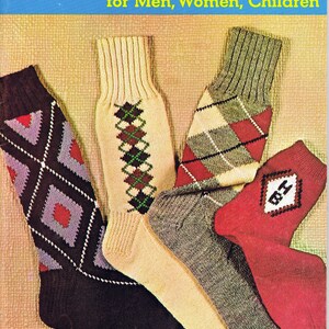 1965 Bucilla Hand Knit Socks Pattern Booklet for Men Women Children ...