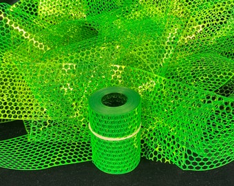 Bright Green Punchinella Sequin Mesh 10 yds 3.5in Wide Metalic Christmas Crafts 30 feet Rolls Many Available
