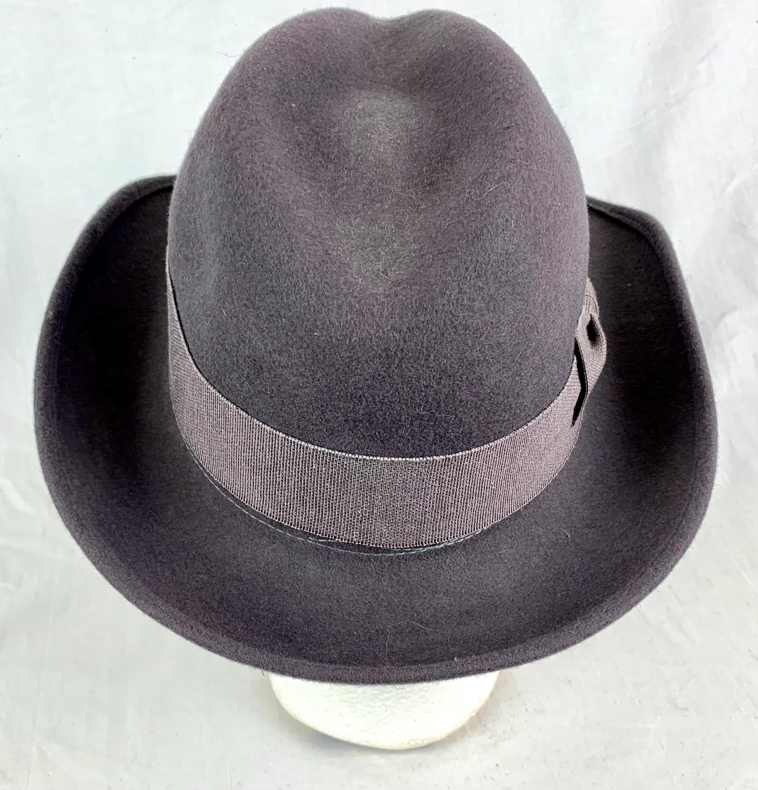 Lord & Taylor Vintage Fedora Hat Lot of 2 Women’s Wool Felt Green Gray Classic Vintage 1990s Lord and Taylor Hat Medium Grey 100% Wool  main image 2