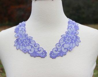 New Old Stock 1993 Purple Lace Collar Pretty Sew On Trim for Sweater, Blouse, or Dress