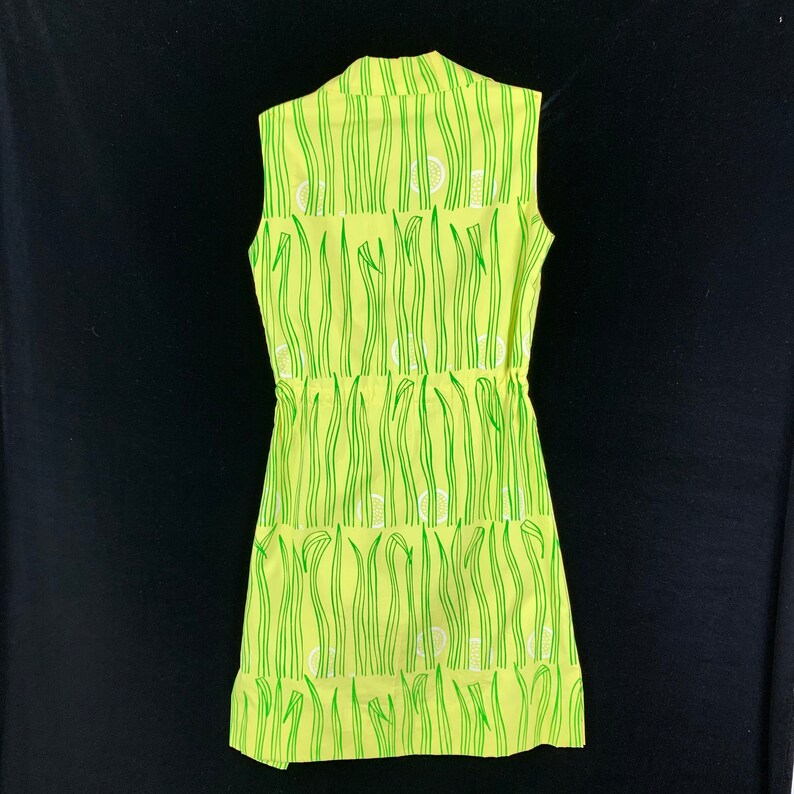 Vintage 1960s the Vested Gentress Shift Dress Size 8 Yellow Green Grass ...