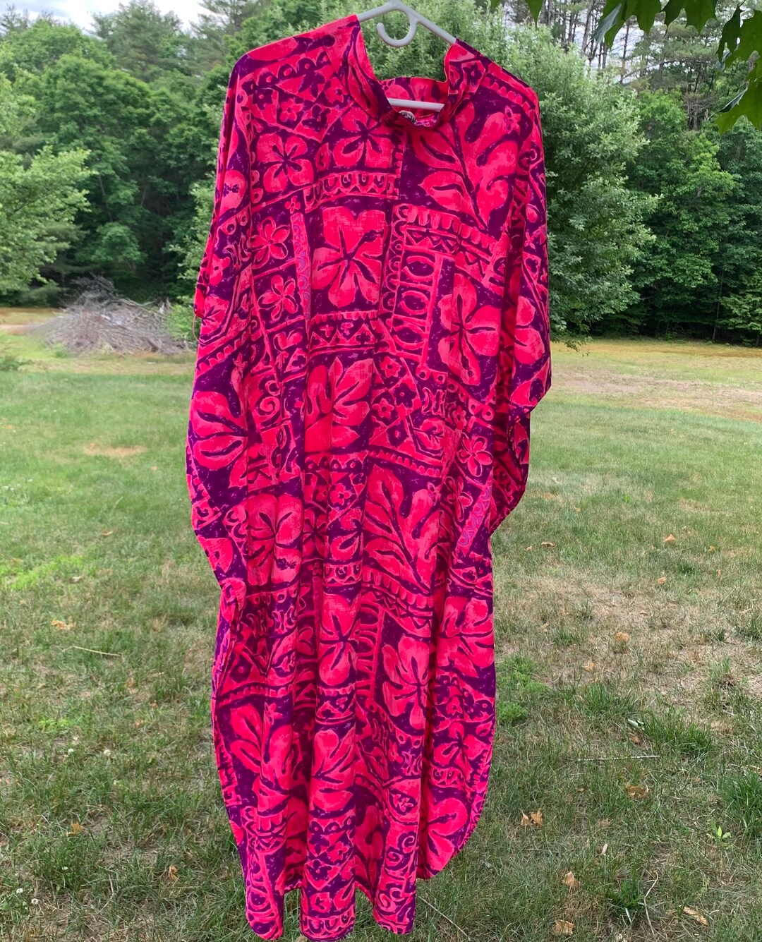 1970s Vintage Evelyn Margolis Hawaii Kaftan One Size Purple Pink ...