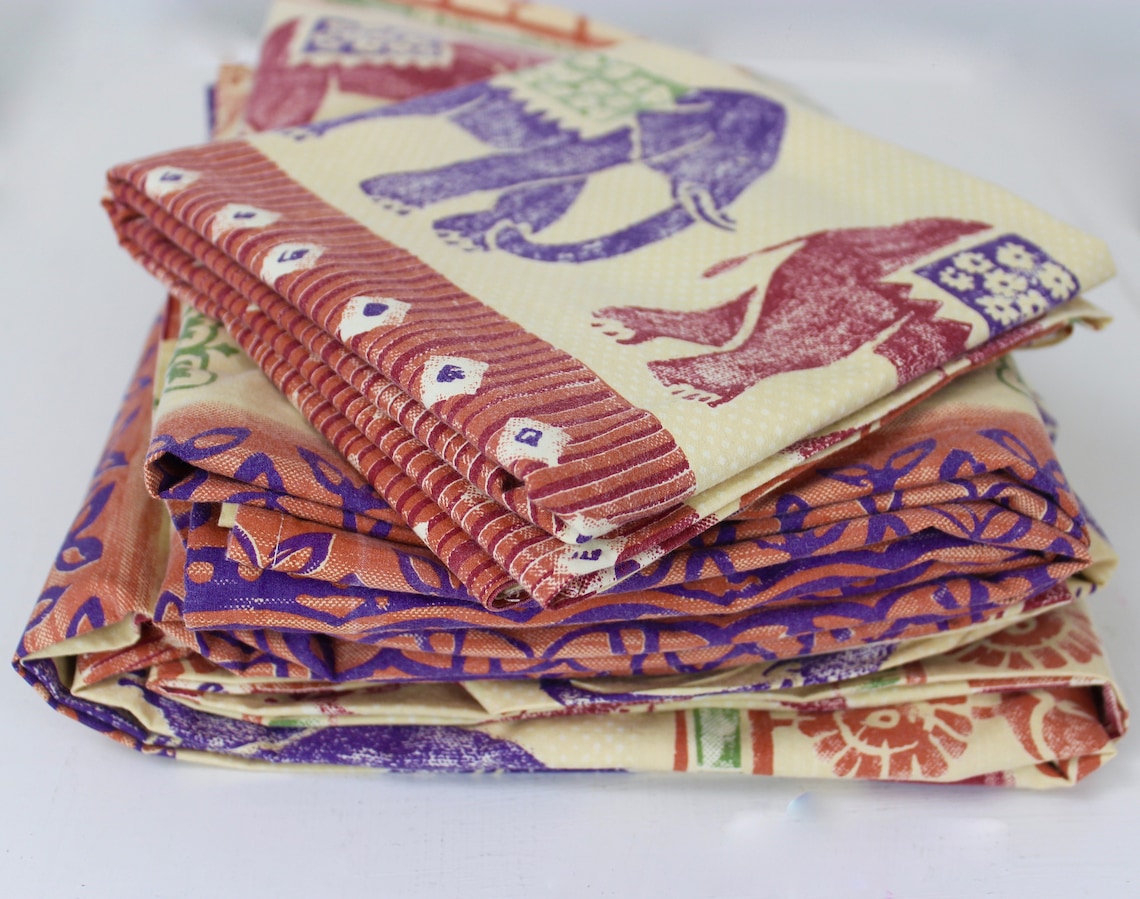 The Company Store 3pc Twin Bed Sheet Set With Elephants India Etsy