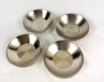 4 moules à tartelettes/quiches individuels ronds AMCO 18 8 en acier inoxydable de 4 pouces