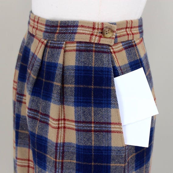 Vintage Sm Pendleton Wool Straight Skirt Plaid Si… - image 5