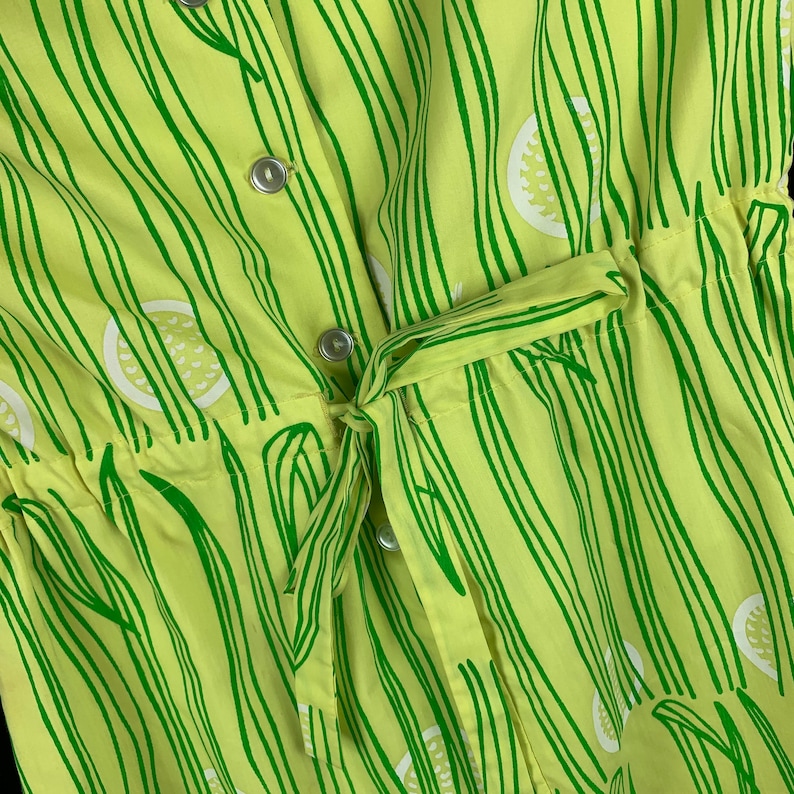 Vintage 1960s the Vested Gentress Shift Dress Size 8 Yellow Green Grass ...