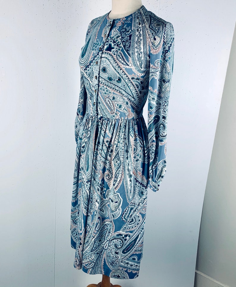 Vintage 1970s Namiri Dress by Miriam Susskin Sz 10 Blue - Etsy