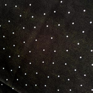New Tiny White Polka Dots on Black Fabric Cotton 2 5/6 yds Quilting Apparel Costumes Excellent Condition
