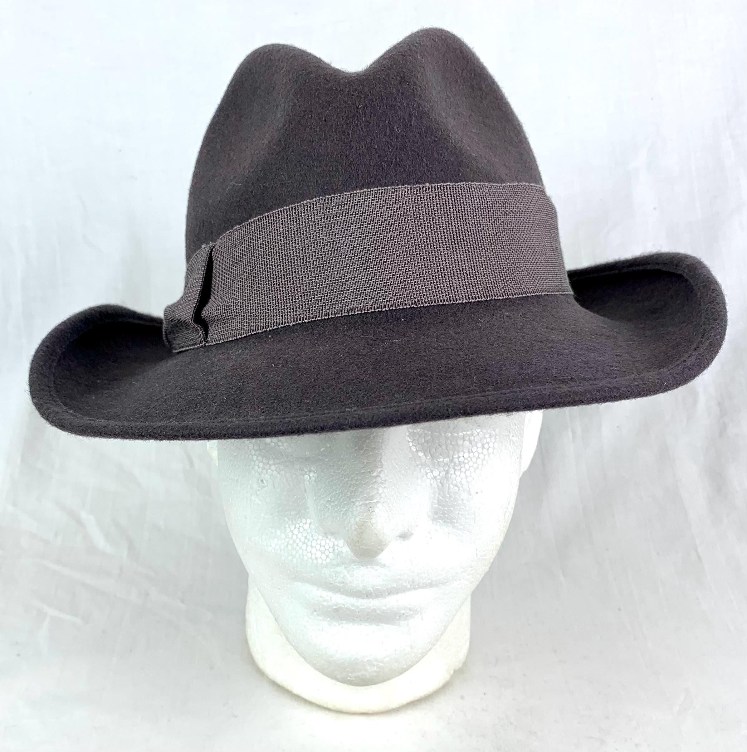 Lord & Taylor Vintage Fedora Hat Lot of 2 Women’s Wool Felt Green Gray Classic Vintage 70s Lord & Taylor Wool Hat, Wide Brim Derby, Made in  main image 2