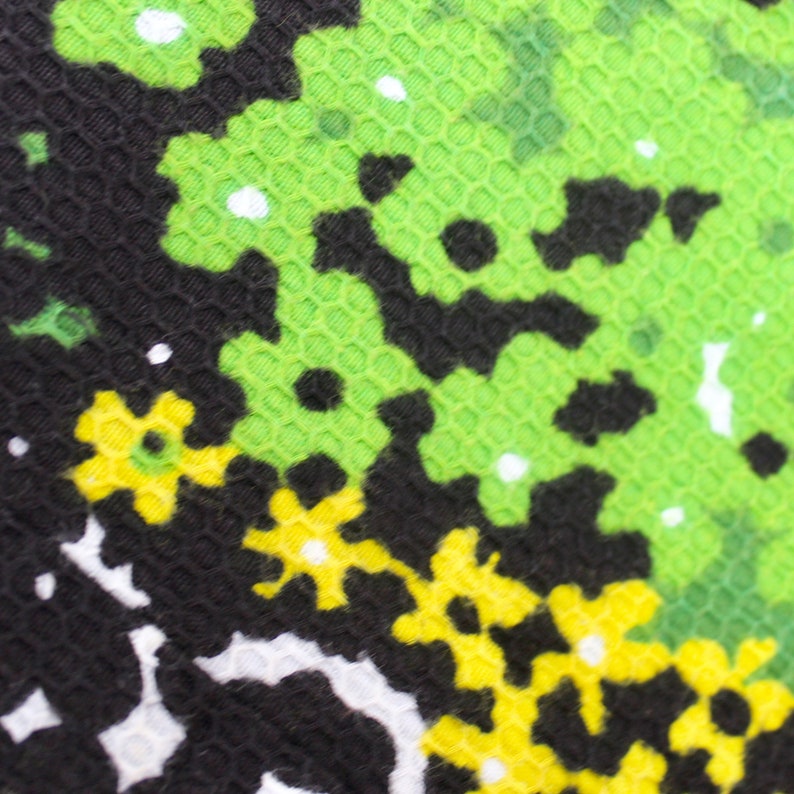 Vintage 1960s A-Line Dress size Medium Waffle Weave Cotton Flower Power Kick Pleats Sleeveless Spring Break Floral