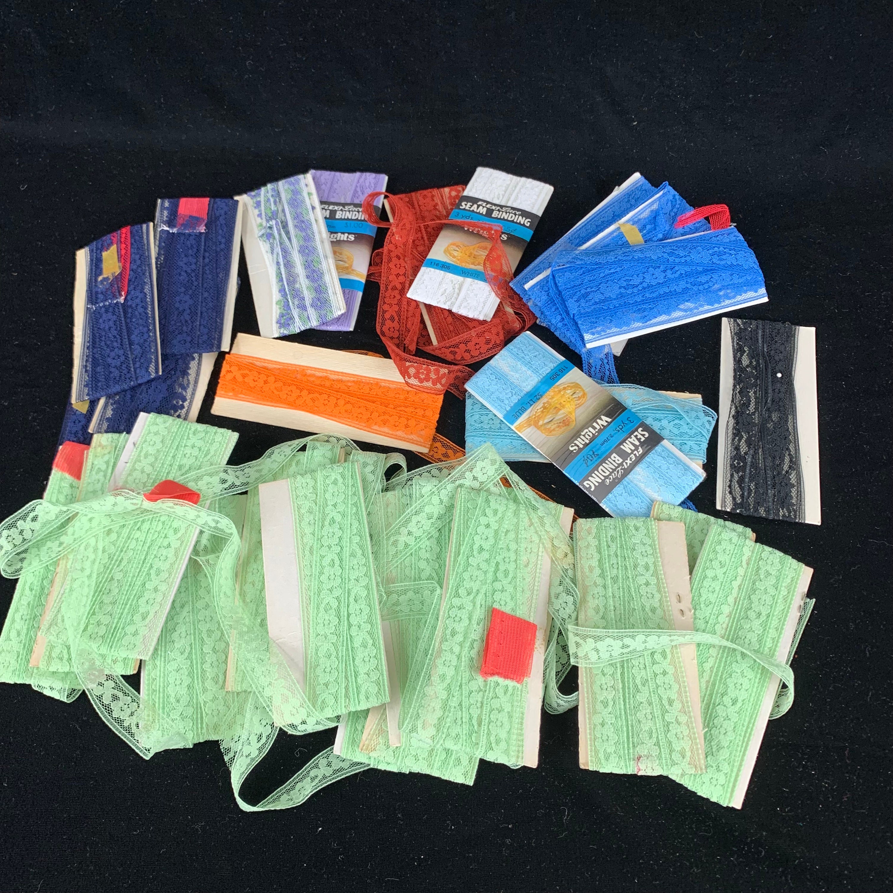 Large Vintage Lot Sewing Seam Tape Binding Lace Wrights Talon JP Coats Some  New