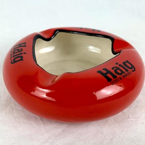 Vintage 1960s Haig Advertising Ashtray Scotch Whiskey Red Carlton Ware Mid Century Modern Bar Ware ExcellentCondition