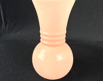 Vintage Pink Peach Vase 7 inch Flash Paint Pot of Gold Shape Mid Century Modern